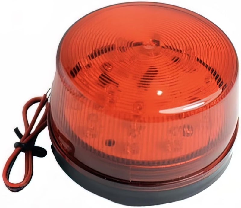 Lelukee Red Strobe Beacon Light, 2pcs DC 12V Flashing Light Rainproof Red Led Alarm Signal for Field Work Snowplow Outdoor Work Home Security System Etc. (RED) - Image 3